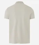 Remera polo de hombre, corte slim, color gris claro, confeccionada en tejido de media malla acanalada de algodón.
