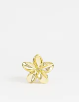 Broche dorado con forma de flor de cinco pétalos.