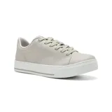 Championes negros de cuero sintético con plataforma blanca y cordones negros.