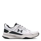 Championes Under Armour Charged Edge blancos con detalles en negro. Capellada de cuero sintético y malla transpirable, entresuela Charged Cushioning de espuma moldeada y plantilla Ortholite de doble capa.