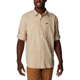 Camisa de hombre Columbia Silver Ridge, color beige, de manga larga con botones para enrollar, dos bolsillos frontales con botón, ventilación en la espalda y protección solar UPF 50.