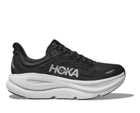 Championes Hoka Bondi 9, color negro con suela blanca, ideales para running.