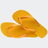 Ojotas Havaianas Top color blanco, con suela de goma y tiras con diseño de espiga.