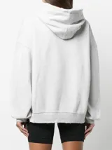 Hoodie oversize color verde oliva con inscripción "ANINE BING SPORT" en blanco.