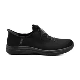 Championes deportivos Skechers Slip-ins Sport Active Virtue Divinity, color negro, con capellada tejida Stretch Fit, cordones elásticos, plantilla Air-Cooled Memory Foam y suela flexible.