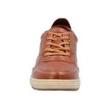 Championes urbanos Hush Puppies modelo Draper, color azul marino, confeccionados en cuero, con cordones grises, plantilla Smart Foam® y suela de goma color beige.