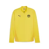 Campera de entrenamiento con cierre Puma del Club Atlético Peñarol, color negro con detalles en gris. Presenta el logo de Puma bordado en blanco y el escudo del club bordado en amarillo.
