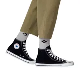 Zapatillas Converse Chuck Taylor All Star Hi de caña alta, color negro con detalles en blanco.