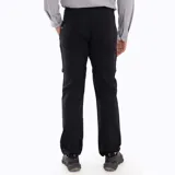 Pantalón de trekking desmontable color verde oliva, con cintura elástica, cinturón interno ajustable, bolsillos con cierre y elástico interior en los tobillos. Se convierte en short.