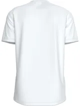 Remera blanca de corte regular, con cuello redondo y monograma bordado de Calvin Klein en el pecho.
