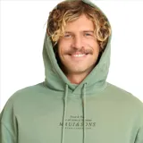 Canguro verde con capucha ajustable con cordón, bolsillo tipo canguro y logo Maui and Sons bordado en el pecho.