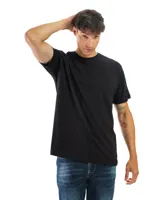 Remera verde militar de algodón con cuello redondo y mangas cortas.