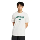 Remera Adidas color crema con estampa frontal verde con el logo de Adidas y la inscripción "Tennis Club".