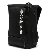 Mochila Columbia negra de 30 litros con tecnología Omni-Shield que repele la humedad y resiste las manchas. Cuenta con organización interna versátil, funda acolchada para laptop de hasta 13 pulgadas, bolsillos de seguridad externos e internos, panel trasero acolchado con espuma, correas de hombro contorneadas y acolchadas, correa de esternón ajustable, bolsillos laterales para botellas de agua y anillo en D.