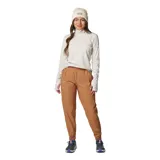 Pantalón jogger negro de mujer, marca Columbia, modelo Leslie Falls. Confeccionado con tejido Omni-Shield™ que repele la humedad y Omni-Shade™ UPF 50 que protege de los rayos UVA/UVB. Cuenta con cintura elástica, bolsillos laterales y traseros, y un bolsillo de seguridad con cremallera.