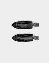 Set de dos hebillas para el pelo de metal negro con strass.