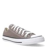 Championes urbanos Converse Chuck Taylor All Star Lift Platform, color taupe, con plataforma blanca y cordones blancos.