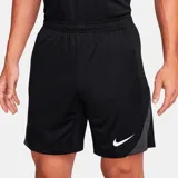 Short deportivo Nike Strike de hombre, color negro con detalles en gris y logo blanco.