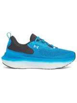 Championes de running Under Armour Infinite Elite, color celeste con detalles en gris y blanco.