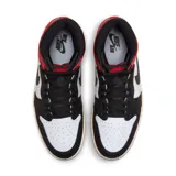 Championes de caña alta Air Jordan 1 Retro High Og, color blanco, negro y rojo.