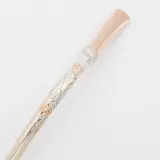 Bombilla para mate de plata y oro, con apliques y boquilla de oro.