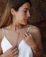 Aros plateados con forma de rama de árbol.