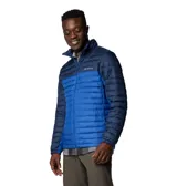 Campera puffer Columbia Silver Falls II para hombre, con relleno Thermarator™ de poliéster reciclado. Diseño con paneles acolchados horizontales, cierre frontal completo, cuello alto y bolsillos laterales con cierre. Logo de la marca bordado en el pecho.