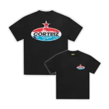 Camiseta negra de algodón pesado (310 GSM) con logo Alcatraz en el pecho y logo Superior Royale en la espalda.
