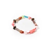 Pulsera de mostacillas de múltiples colores, con diseño colorido y alegre.