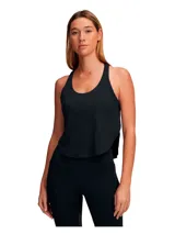 Musculosa deportiva negra de corte holgado con espalda racerback y diseño 2 en 1.