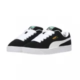 Championes Puma Suede XL, color azul con franja lateral blanca y detalles dorados.
