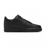 Zapatillas Nike Air Force 1 '07 de cuero negro, con suela de goma y logo de Nike en los laterales.