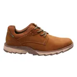 Zapato acordonado color marrón de cuero y gamuza, con suela de goma con tecnología Honey Foam y plantilla de algodón orgánico.
