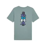 Remera negra de manga corta con cuello redondo y logo de Puma estampado en el pecho.