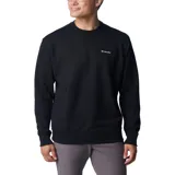 Buzo negro de felpa francesa suave, con cuello redondo y logo de la marca en el pecho.