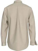 Camisa de hombre Tommy Hilfiger color beige, de corte regular, manga larga y cuello abotonado.