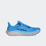 Championes de running Altra Torin 8 color celeste con detalles en azul y gris.