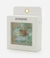 Pinza para el pelo con forma de flor color turquesa iridiscente. Incluye caja de regalo.