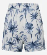 Short de viscolino con cintura elástica y estampado de palmeras.