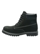 Botín de cuero negro Hush Puppies, con cordones y suela de goma.