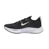 Championes de running Nike Zoom Fly 4, color negro con detalles en blanco y azul.
