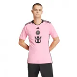 Camiseta de fútbol Adidas del Inter Miami CF, modelo Primera Equipación temporada 24/25, para hombre. Diseño rosado con detalles en negro en cuello, mangas y hombros. Incluye logo de Adidas, escudo del club y sponsor Royal Caribbean en el frente.