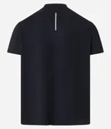 Remera deportiva marrón de corte clásico, confeccionada en tejido tech fleece con tecnología dry, cuello redondo y mangas cortas.
