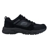 Championes Skechers Oak Canyon negros, de estilo deportivo, con cordones, capellada de gamuza, material sintético y malla. Incorporan plantilla Skechers Memory Foam y media suela con amortiguación.