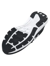 Zapatillas de running Under Armour Charged Rogue 4 para mujer, color blanco con detalles en gris y azul.