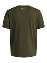 Remera celeste de manga corta Under Armour con logo estampado en el pecho.