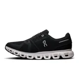 Championes urbanos On Running Cloud 6, color negro con suela blanca.