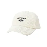 Gorra de béisbol color crema de pana con logo de Rip Curl bordado en negro.