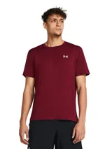 Remera deportiva blanca de manga corta, marca Under Armour, modelo Launch Shortsleeve.