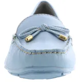 Mocasines Bottero de cuero blanco con detalle de moño en la parte delantera.